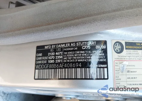 2010 Mercedes-Benz C 300 Luxury 4Matic/Sport 4Matic from USA, damaged, VIN WDDGF8BB6AF408694